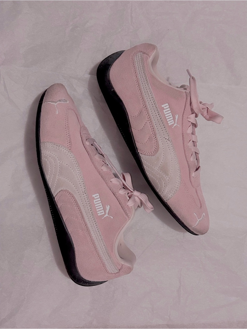 Puma Women’s Pink Suede Sneakers with White Formstrip